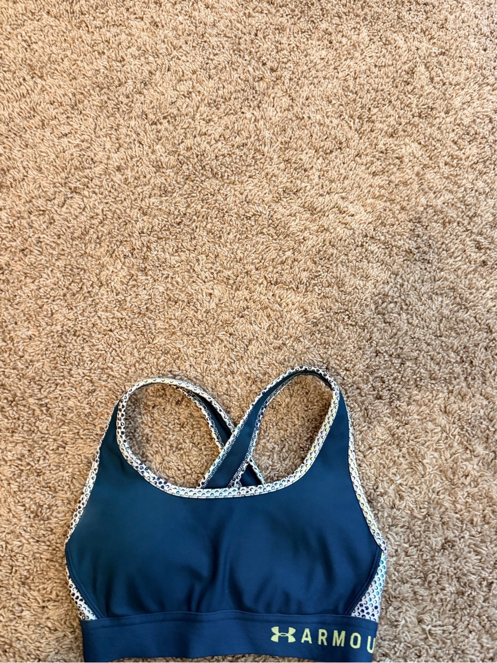 Under Armour Navy Blue Sports Bra with Contrast Trim